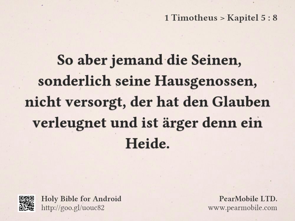 1 Timotheus, Kapitel 5:8